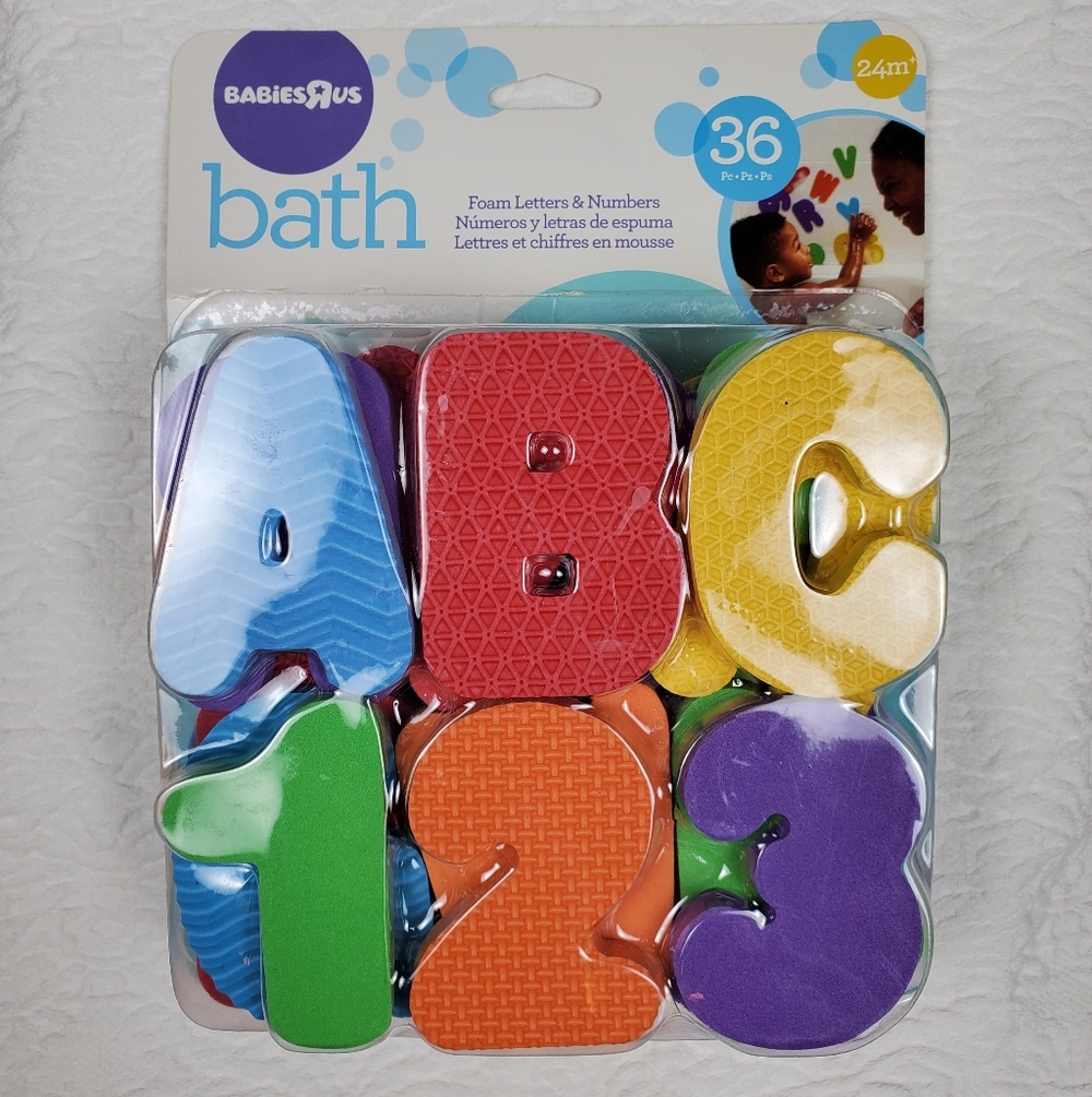 Babies "R" Us 36-piece Bath Foam Letters and Numbers Set Rainbow Colors